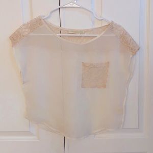 White sheer crop top XS